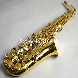 Jupiter JAS-769 Högkvalitativt EB-tune musikinstrument alto saxofon mässing guldlack sax med fallmunstycke