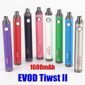 기화기 가변 전압 Evod Twist II 510 스레드 1600mah Hugh Vapor Dhl Free가있는 배터리