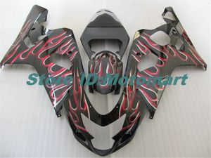 SUZUKI GSXR600 750 K4 04 05 GSXR 600 GSXR 750 2004 2005 kırmızı alev grenaj için Motosiklet Fairing kiti SF118 set