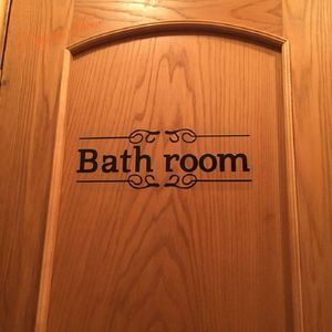 Vintage Wall Sticker Bathroom Decor Toilet Door Vinyl Decal Transfer Vintage Decoration Quote Wall Art