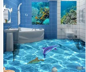 Подводный мир 3d 3d ванная комната плитки обои для ванной комнаты водонепроницаемый