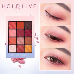HOLD LIVE 12 pełnych kolorów matowa paleta cieni do powiek Pigment brokatowe palety cieni do powiek Nude cienie kosmetyki koreański makijaż oczy
