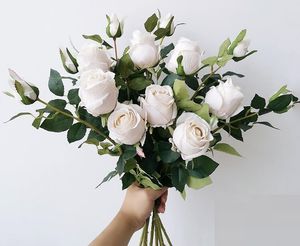 Partihandel Europeiska Retro Bröllopsblommor Silk Rose Blommor För Bröllopsdekorationer 66cm Höjd Sex färger för Välj