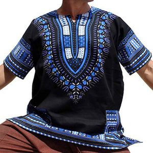 남성 다시 키 빈티지 T 셔츠 2017 폴리 에스테르 보헤미아 레트로 남성 아프리카 프린트 T 셔츠 민족 전통 티 플러스 사이즈 탑