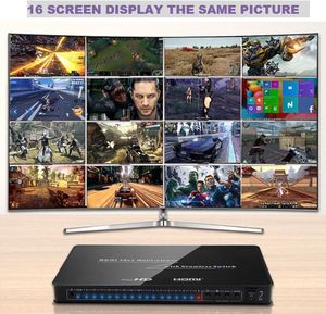 Hot HDMI 16x1 Quad Multi-Viewer With Seamless Switcher 16 by 1 IR HDMI Switch Adapter,Female Connector HD1080P for HDTV,Video Wall