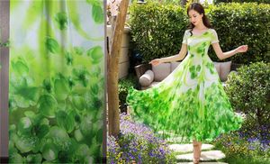 Herbe vert Lily imprimer koshibo mousseline de soie robe tissu pour la couture vêtements d été tulle textile2017070251