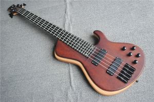 Neue Qualität 5-Saiter Bass E-Bass Ahorn Tigerfurnier Furnier beiliegender Tonabnehmer schwarz Zubehör kostenlos