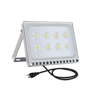 Hållbar säkerhet IP65 Floodlight Vattentät LED-lampor 48PCS SMD 50W 110V Utomhuslampa med US-kontakten Cool White Fast Shippi