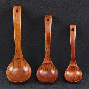 Grande cucchiaio da zuppa in legno stile giapponese manico lungo pentola porridge accessori da cucina cucchiaio da cucina in legno sfuso