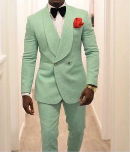 Nane Damat smokin Düğün Suit Şal Yaka Çift Breasted İki adet Örgün Man Blazer Son Style için (Ceket + Pantolon)