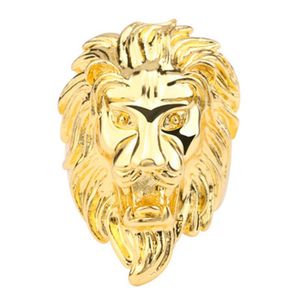 European and American fashion rock hip hop jewelry gold domineering lion head titanium steel stainless steel punk men's ring