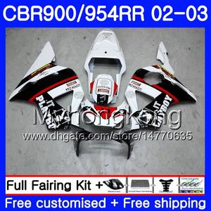 BODYS For 혼다 CBR900RR CBR 954 RR CBR954RR 02 03 CBR900 RR 280HM.52 카울링 핫 블랙 CBR 900RR CBR954 RR CBR 954RR 2002 2003 페어링 키트