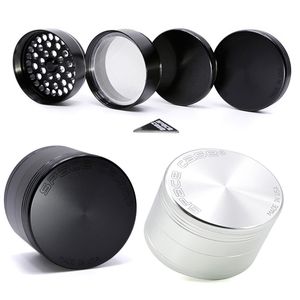 Space Case Herb Grinder aluminium stop aluminium 63 mm Tobacco Grinders 4 Warstwy Spacecase Black Srebrne Smoking Accessous