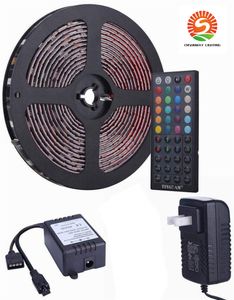 RGB قطاع أضواء LED 5050 5M 10M IP20 LED RGB ضوء المصابيح الشريط أدى الشريط مرنة البسيطة الأشعة تحت الحمراء وحدة تحكم DC12V محول مجموعة