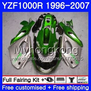 Corpo para YAMAHA Thunderace verde prata YZF1000R 96 97 98 99 00 01 238HM.24 YZF-1000R YZF 1000R 1996 1997 1998 1999 2000 2001 Kit de carenagens