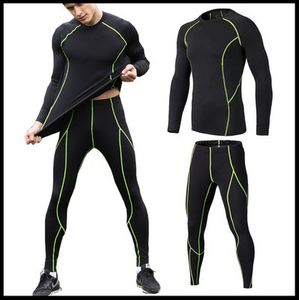 New 2019 pro Spring and summer tights long-sleeved men's elastic sportswear suits basketball football training base quick-drying set