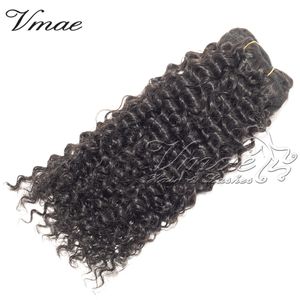 VMAE Peru Virgin Clip Kinky Kıvırcık İnsan Saç Uzantıları Doğal Renk 100G 120G 140G