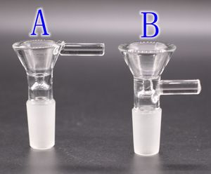 14mm skål med handtagsglasskålar passar bong -vattenpipa med blommor snöflinga filter för rökning 18mm hane