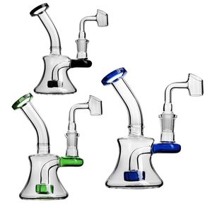 Bunte Reifen-Perc-Glas-Huka-Wasserpfeifen-Eisfänger-Bongs mit 14-mm-Gelenkschüssel-Rauchpfeife