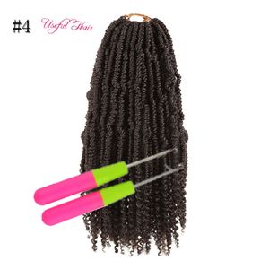 Bomb twist intrecciare i capelli 14 pollici Bomb Twist Crochet Trecce Capelli sintetici CON CROCHEExtension Ombre Spring Twist Kinky Curly For Afro Women