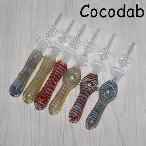 Kit de néctar de vidro com pontas de quartzo Narguilé Dab Canudo Plataformas de petróleo Cachimbo de silicone Acessórios para fumar