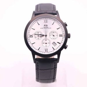 Hot sale AEHIBO Quartz Battery All Subdials Working Mens Watch Date Watches 43MM White Dial Super Chronograph Hardlex Six Hands Wristwatches