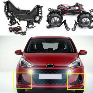 Car OEM Style Directly Replacement Fog Lamp Lights w Bulb Switch Wire Bezel Set For Hyundai I10 Hatchback