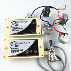 Rare Chrome ProBucker Alnico Electric Guitar Vintage Humbucking Pickups with Pro Wiring Harness 1 Set