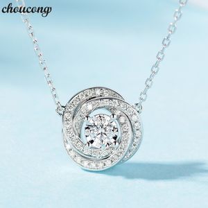 Choucong Infinity Cross Pendants 5a Zircon Cz Real 925 Sterling Silver Bröllop Hänge med halsband för kvinnor Brudsmycken