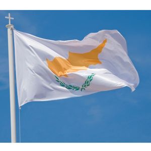 Bandeira de Chipre 90x150cm bandeira personalizada CYP Chipre Bandeira 3x5 pés de alta qualidade suspensão vôo Bandeiras País National Indoor uso ao ar livre