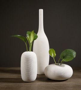 Casa moderna e minimalista vaso de flor de cerâmica decoração criativa mesa sala de estar decoração decoração de flores secas branco