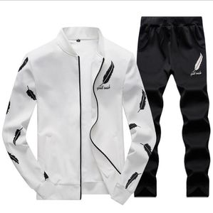 Primavera e outono masculino roupas esportivas designer de moda jogger terno esportivo masculino clássico bordado zip cardigã + calças ternos