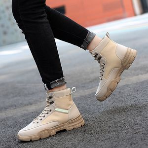 Hot Sale-Größe 38-45 Wanderschuhe Werkzeugschuhe Winter Herrenstiefel Leder Wasserdicht Desert Combat Ankle Boot Army Work *161W