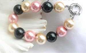 Gratis frakt + + + Multi-Color Round Sea Shell Pearl Armband!