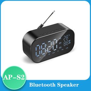 Mini Bluetooth Speaker Wireless Stereo Portable LCD FM Radio Alarm Clock Outdoor Speaker Music box