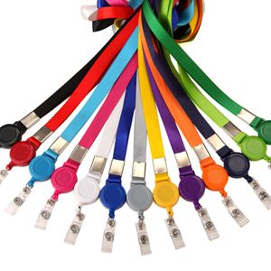 500Pcs Variety Colors Retractable Lanyard Neck Strap Badge Holder Credit Card ID Holders Name Card Badge Clip Office Supplies