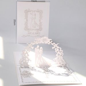 Nowy Laser Cut Wedding Invitacje Karty Do Bridal Party Party Greeting Cards 3D Hollow Out Zaproszenie Letter Materiały Ślubne