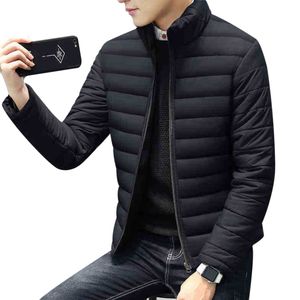 Winter Thick Warm Short Slim Jackets For Men Stand Collar Long Sleeve Male Zipper Coat Outwear Plus Size M-4XL Doudoune Homme