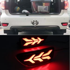 Nissan Patrol için 1 Çift Y62 2012-2015 2016 2017 2018 2019 Araba Led Arka Sis Lambası Tampon Işık Fren Işığı Dinamik Dönüş Sinyali Reflektör