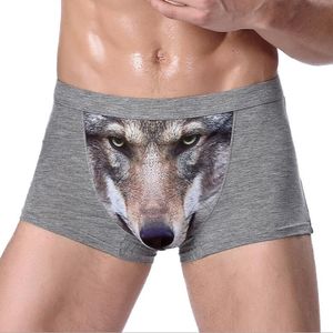 Marke Baumwolle Sexy Lustige Männliche Unterwäsche Wolf Cartoon Boxer Shorts männer Shorts U Pouch Männer Unterwäsche Männliche Unterhose Mann