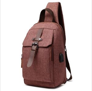 HBP Brown Ryggsäck Style Travel Bagage Bag Single Strap One Strap Väska Solid Färg Splash Proof Ryggsäck för Middle School Studenter Gratis S