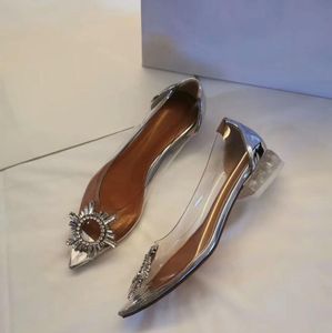 Płaska pięta Idealne Oficjalne buty wysokiej jakości Begum Crystal Crystal Crystal Pvc Pumpbback Pumps Muaddi Upsocks Begum Pvc Slingbacks 10 cm wysokość