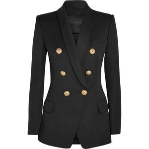 2019 Autumn Winter Black / Red Long Sleeve Notched-Lapel Minimalist Plain Buttons Double-Breasted Blazers Fashion Outwear Coats DN191811