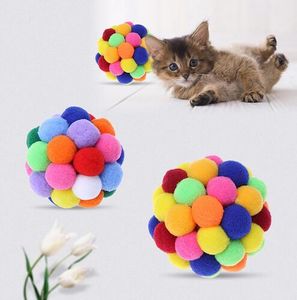 Pet Cat Toy Colorful Lovely Handmade Bells Bouncy Ball Interactive Toy Great for Fun and Entertainment GB242
