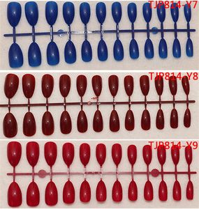 NA075 False Nail 24pcs Mirror Polish Short Pointed Shinning Surface Coffin False Nail Tips Stiletto False Nails Full Cover Pure Candy Color