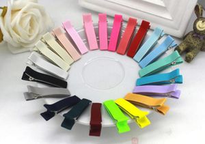 50pcs completely cover Grossgrain Ribbon Lined double Prong alligator clip teeth hair clips metal Barrettes DIY bows Hair Accessories FJ3201