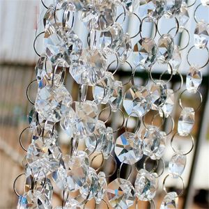 10m/Lot Crystal Prism Beading Ornament Wedding Road Lead Acrylic Crystal Octagonal Bead Curtain Europe DIY Craft Wedding Party Decoration