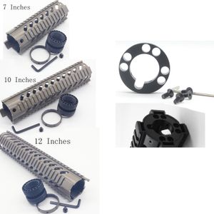 7 '' 10 '' 12 '' inç Tan Renk Baskılı Ücretsiz Şamandıra Quad Raylı Handguard Picatinny Montaj Sistemi ile / Ön Uç Kapağı