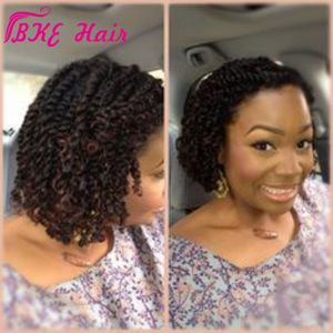 Hot Sale 10INCH Brown Färg Box Flätad Twist Pärlor Afrika Amerikaner Braid Syntetisk Lace Front Wig Fri frakt
