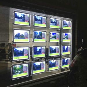 LED Sign Display Real Estate Agent Light Box Hanging Acrylic LED Window Displays A4 Single Side for Real Estate Agent windows